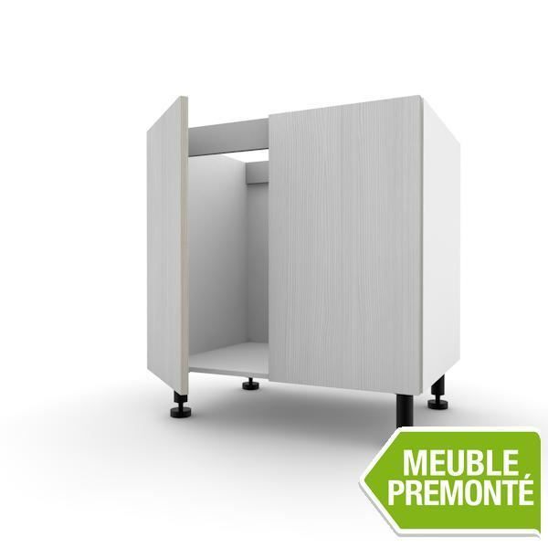 Meuble Bas Sous Evier 60cm 2 Portes 70x60 Silver Europe Cdiscount Maison