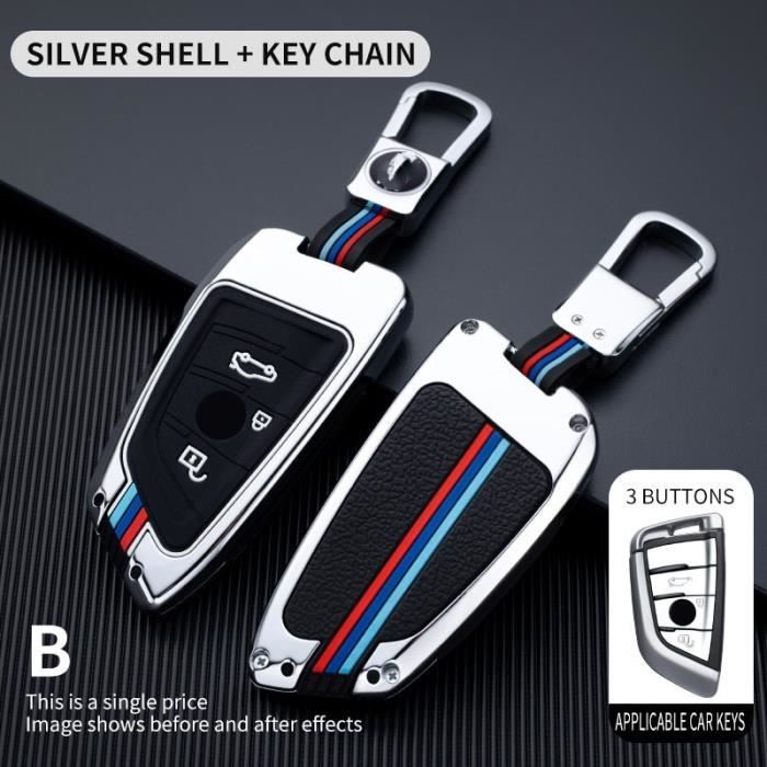 Coque clé,Housse de Protection de clé de voiture pour Bmw F20 G20 G30 X1 X3  X4 X5 G05 X6, accessoires de style de - Type Silver -E - Cdiscount Auto