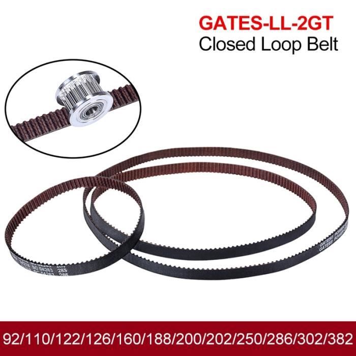Pas GT2 Largeur 6mm QUARKZMAN 2Pcs 2Gt Courroie De Synchronisation En Boucle Fermée En Courroie Imprimante 3D CNC