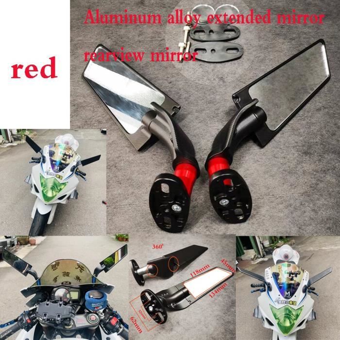 Rétroviseurs Moto Furtifs - Style Aileron En Aluminium Pour Yamaha MT-07/09/10 (2021-2023), Réglables & Faciles à Monter