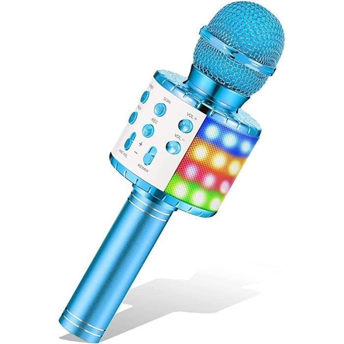 Microphone sans Fil Karaoké, Micro Karaoke Enfant avec Lumières LED,  Microphone Bluetooth Jouets pour Fille Garcon Fête Chanter - Cdiscount Jeux  - Jouets