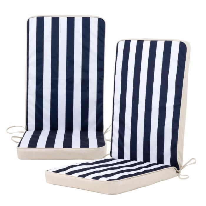 Lot De 6 Coussin D'extérieur | Coussins De Chaise à Dossier Haut Beige Melange Tissu Cfw64530 92238805