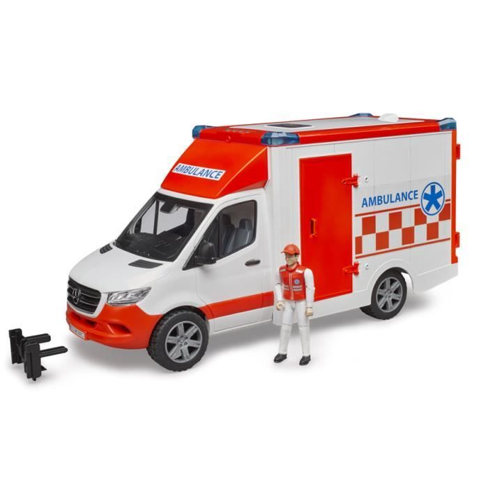 Ambulance jouet MB Sprinter - BRUDER - Conducteur inclus - Module son et lumière - Accessoires inclus Ambulance jouet MB Sprinter - BRUDER - Conducteur inclus - Module son et lumière - Accessoires inclus