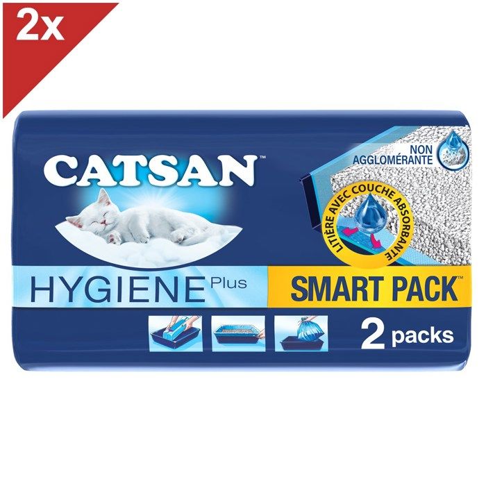 CATSAN Smartpack 4 Litières et sacs prêts à poser pour chat 4L (2x2x4L