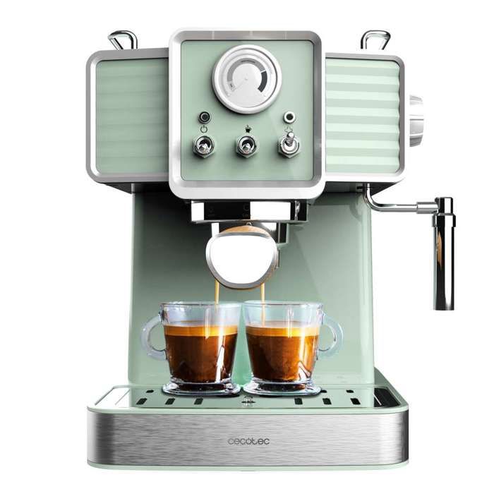 Machine à Café Expresso Cecotec Power Espresso 20 Grind - 20 Bars, Moulin Intégré, Buse Vapeur, 1.7L D'eau