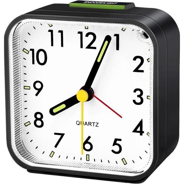Réveil Analogique Silencieux, Réveil Matin Réveil De Quartz Plastique
