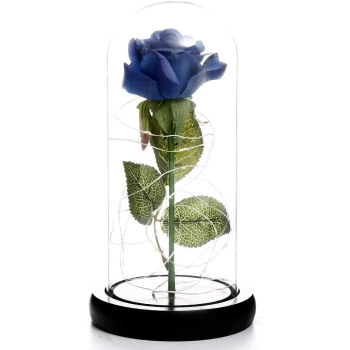 Rose éternelle Sous Cloche En Verre - Dôme La Belle Et La Bête - Saint-Valentin