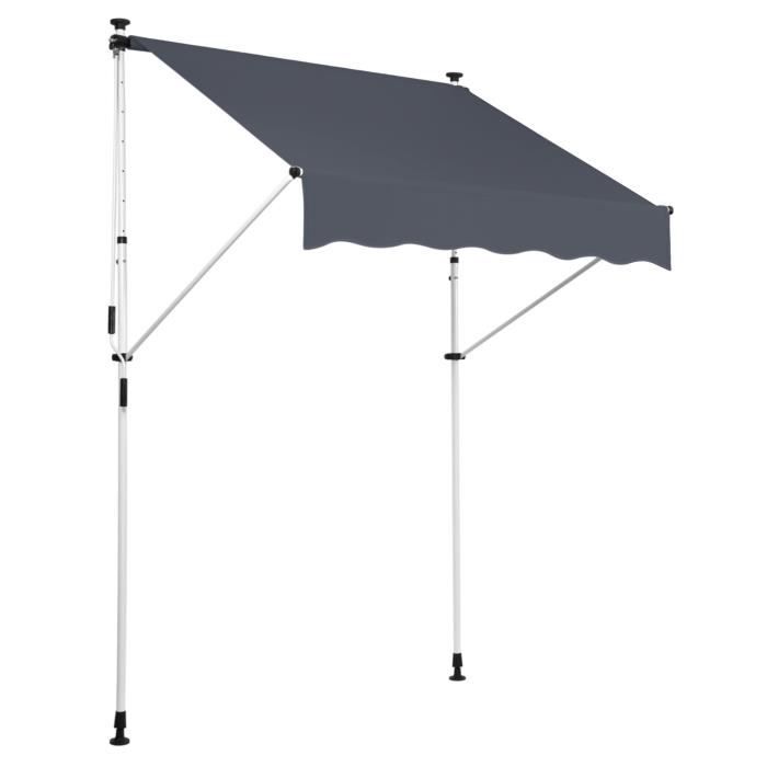 CLP Auvent A Pince Westerly avec Cadre en Acier Inoxydable I Store Protecteur Anti UV Hydrofuge Et Anti-Salissures I Marquise, Couleur:Anthracite, Taille:200x120 cm CLP Auvent A Pince Westerly avec Cadre en Acier Inoxydable I Store Protecteur Anti UV Hydrofuge Et Anti-Salissures I Marquise, Couleur:Anthracite, Taille:200x120 cm