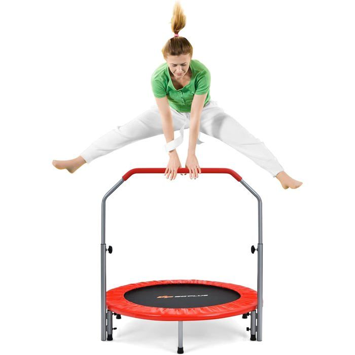 Mini trampoline pliable pour enfants avec poignée réglable pour 2