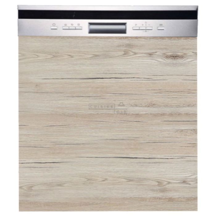 Façade pour lave-vaisselle semi-intégrable Eco Noyer Blanchi L 60 cm - Cuisineandcie