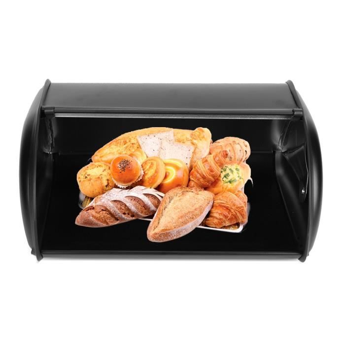 Gachiwar Boîte à pain en acier inoxydable pour comptoir de cuisine, contenant hermétique avec couvercle pour conserver pain maison, petits pains, bagels et pâtisseries
