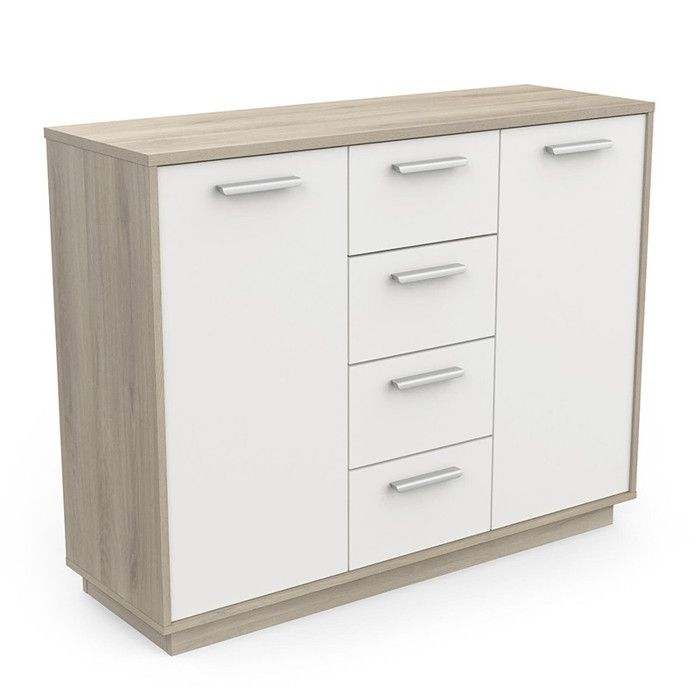 Buffet bas 2 portes 4 tiroirs Léo
