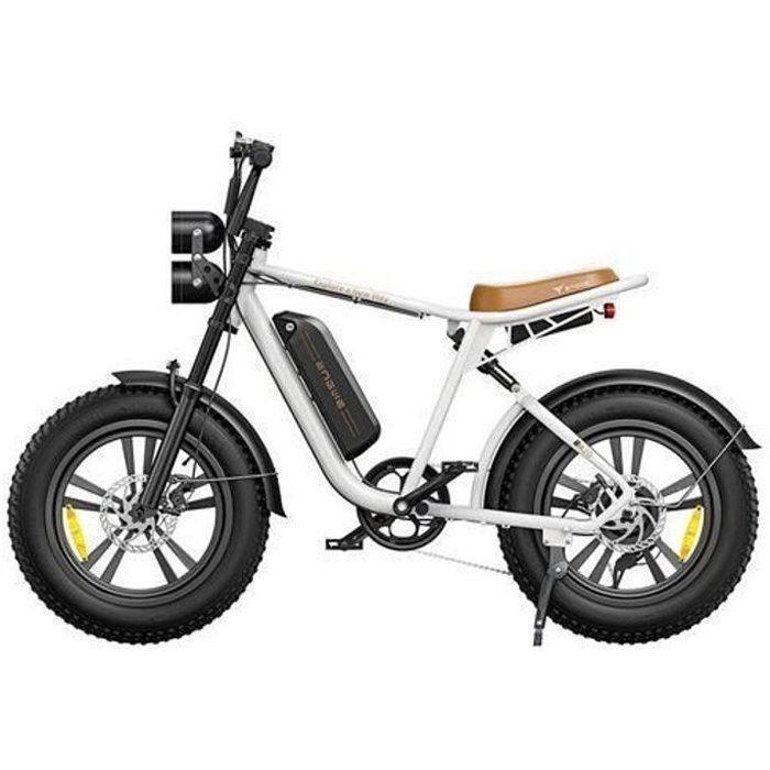 velo electrique ENGWE M20 20 pouces 45km/h autonomie 75km Moteur 750W tout suspendu fat bike VTT Batterie 48V13Ah blanc
