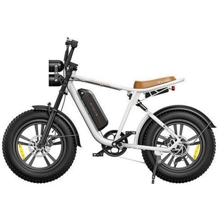 VTC electrique adulte ENGWE M20 autonomie 75km tout suspendu 20 pouces fat bike de ville VTT draisienne electrique 48V13Ah blanc