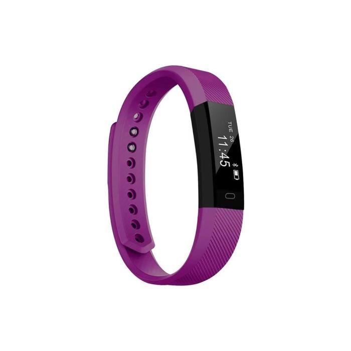 Bracelet dactivité - GENERIC - Violet - Compteur de pas - Moniteur de sommeil - Rechargeable USB