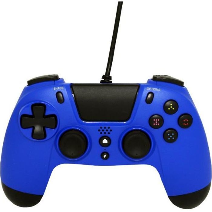 Gioteck - VX4 - Manette PS4 Filaire - Port Jack 3,5 - Design ergonomique (Bleu)