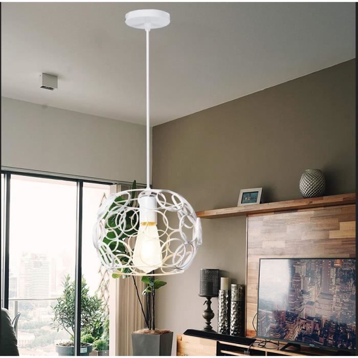 IDEGU Lampe Suspension Vintage Lustre Plafonnier Industrielle Retro en Fer Forge Style Edison pour Salon Chambre