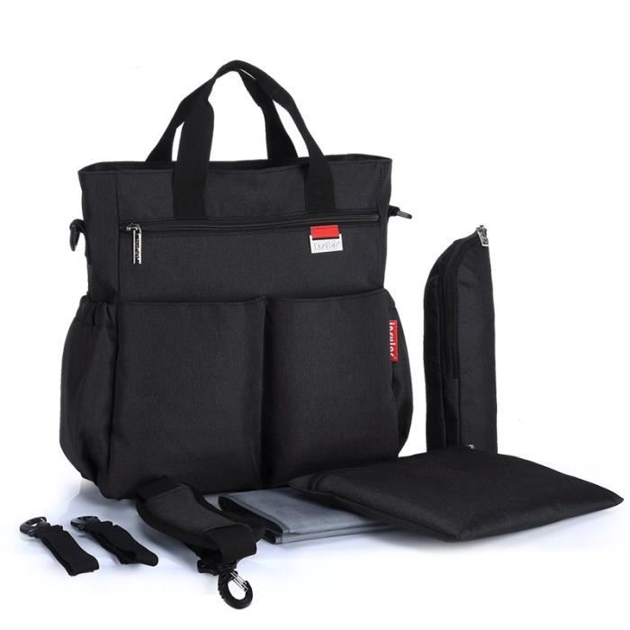Sac à dos à langer imperméable Noir 