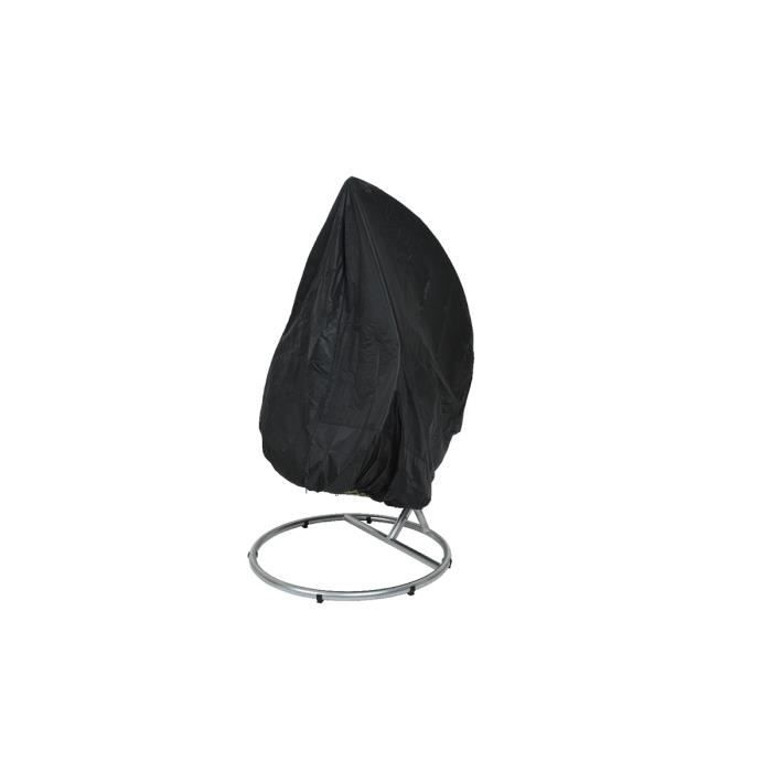 housse de protection pour chaise et fauteuil suspendu - ø 115 x 188 cm - jardideco noir