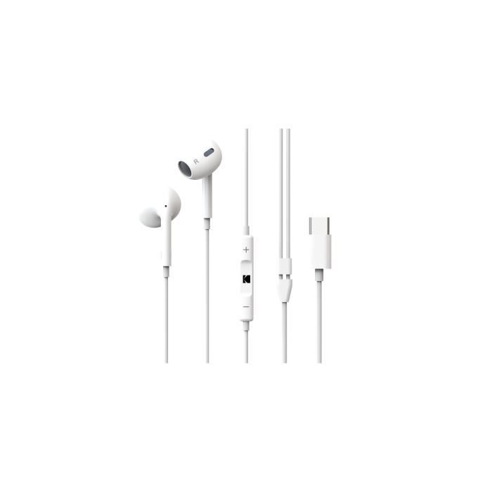 Écouteurs - KODAK - 210+ - USB-C - Intra-auriculaire - Son Clair et Puissant
