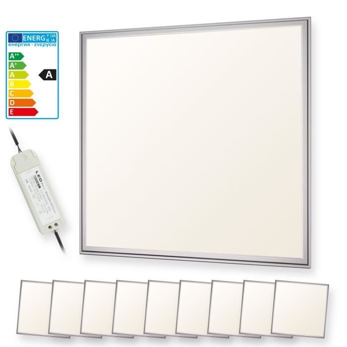 Ledvion - Panneau LED, 60x60, 36W, 4000K, 4000 Lumens, Plafonnier à Grille Encastré, Driver LED Incl. Connecteur Rapide