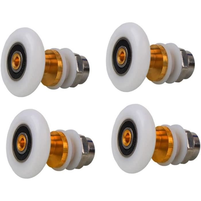 Roulette Porte Coulissante Placard YUANQIAN Lot De 4 Roulettes De Rechange Pour Porte De Douche Coulissante Avec Vis M4 (4 Pièces De Diamètre 19 Mm Roulette Pour Baie Vitrée Coulissante Alu