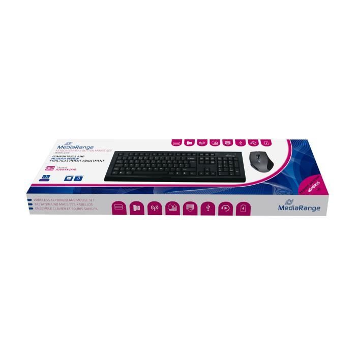 MediaRange MROS104 FR clavier incluse Bureau RF sans fil AZERTY Français Neuf - vue 2