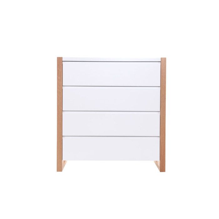 commode design 4 tiroirs blanc mat armel - miliboo - contemporain - bois - 100x39.5x105.5 cm