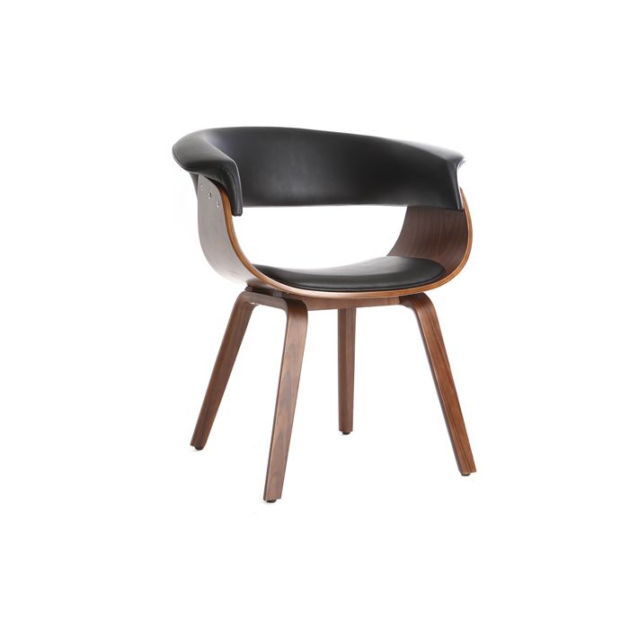 Miliboo - Chaise design noir et bois foncé noyer OKTAV Miliboo - Chaise design noir et bois foncé noyer OKTAV