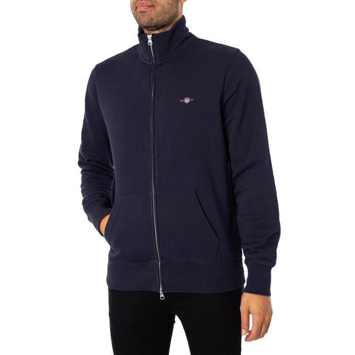 GANT - Sweat-shirt zippé Regular Shield - Homme - Bleu