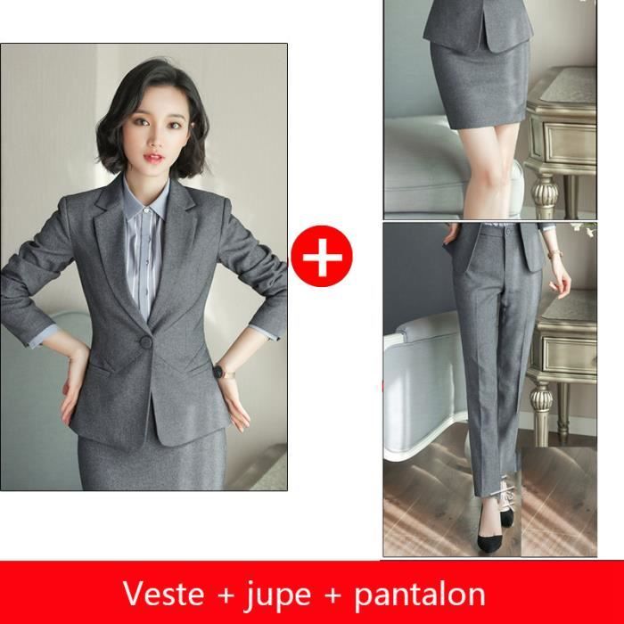 Tailleur-pantalon bleu clair à double boutonnage pour femme