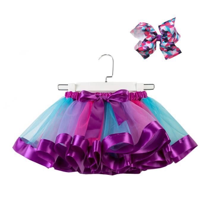 Jupe Courte Rampage à Paillettes Colorées - Rose Et Violet - Taille L - Club/Soirée