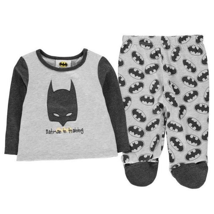 Pyjama De Naissance Officiel Batman Bebe De 0 A 3 Mois Gris Cdiscount Pret A Porter