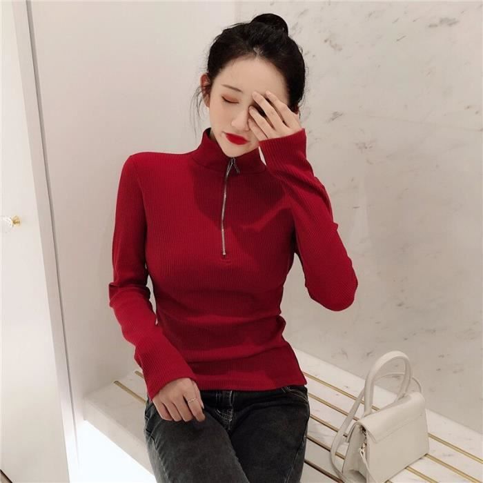 PULL,Sexy pull à col roulé femmes 2020 automne hiver vêtements Sueter ...