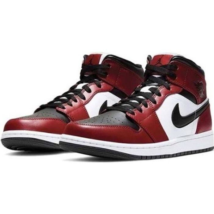 Basket Nike Air Jordan 1 Mid Gym Red Chaussure de Sport AJ 1 Pas Cher pour  554724-069 Homme Femme Rouge - Cdiscount Chaussures