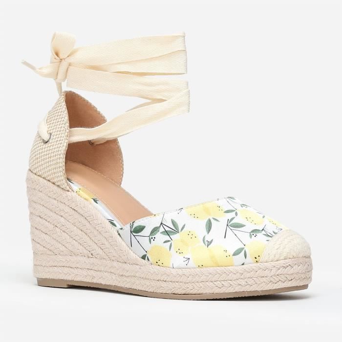 Espadrilles store compensées jaunes