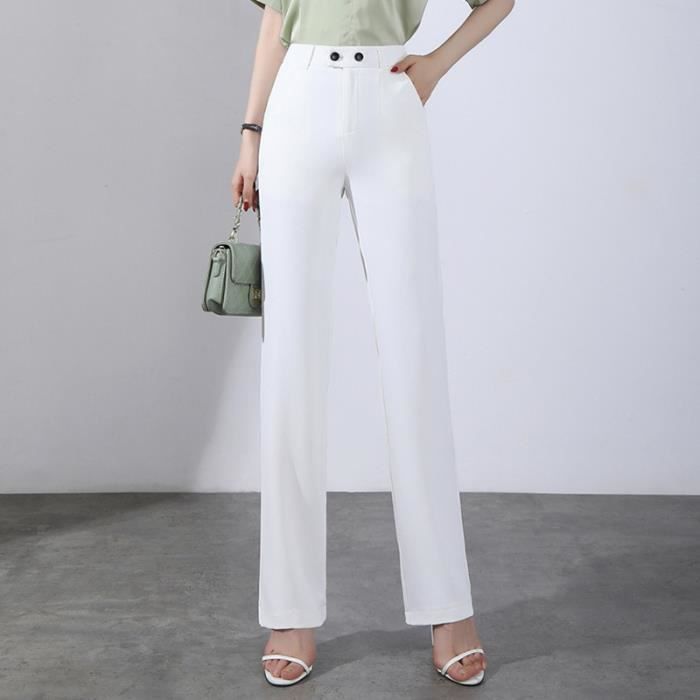 Pantalon Femme Stretch Coupe droite Taille haute Business Casual