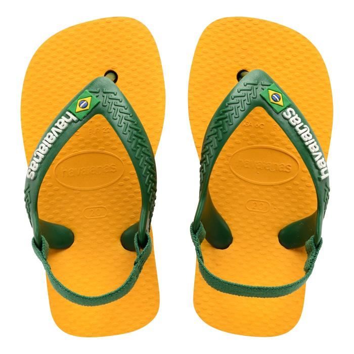 Tong Enfant Havaianas Baby Brasil Logo Jaune/vert