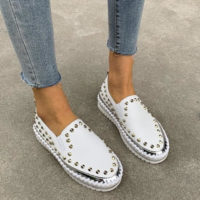Mocassins Plats à Enfiler SIGOYI Confortables Couleur Unie Femme