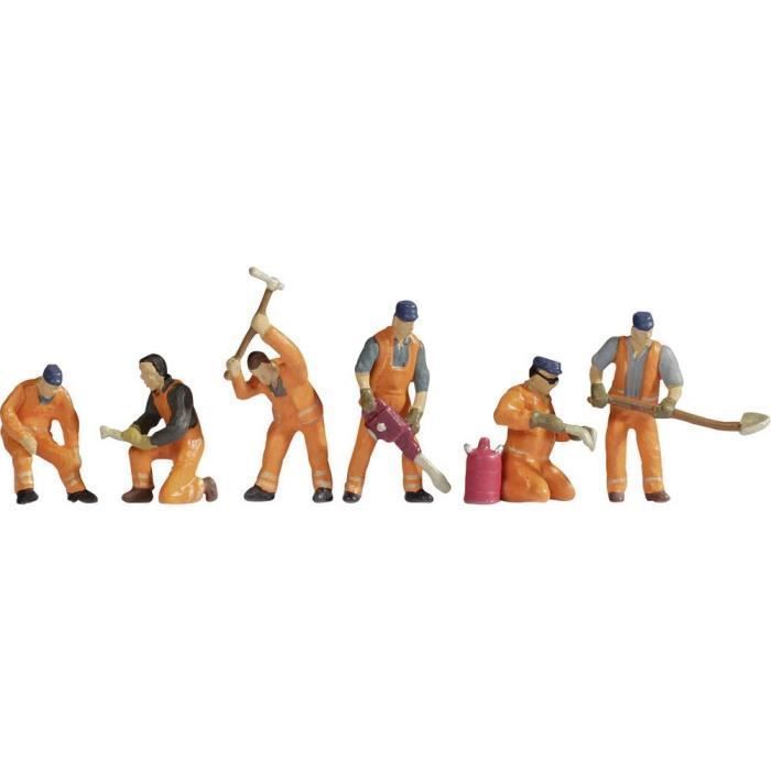 HO Lot de figurines avec minibruitage Poseurs de voie & corne de signal HO Lot de figurines avec minibruitage Poseurs de voie & corne de signal