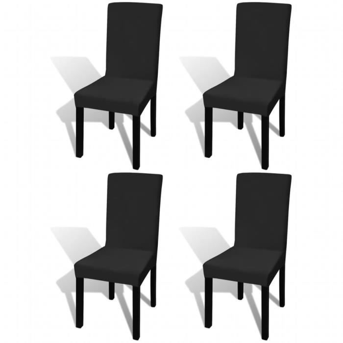 Housse extensible de chaise 4 pièces Noir  Achat / Vente housse de