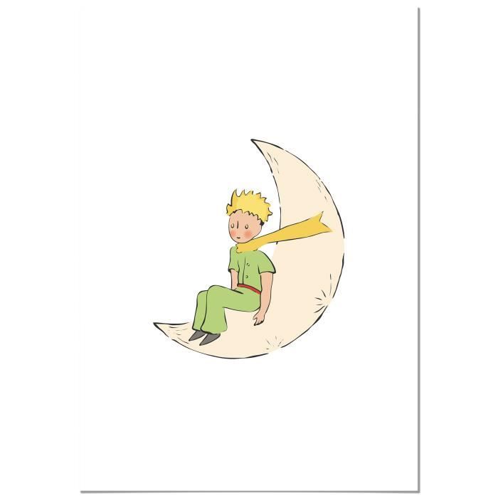 Tableau Le Petit Prince Demi-Lune 50x70 cm - Imprimée sur Toile - Imprimée sur toile