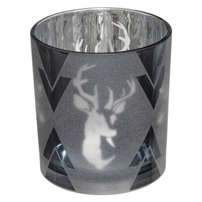 Lot De 6 Photophores Verre Déco Noir - Hauteurs 14/19/24cm Pour Bougies Et Décoration Table
