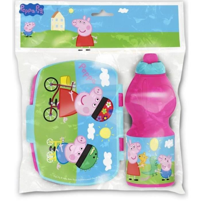 Gourde Peppa Pig 580 Ml Avec Paille - Étanche Et Sans BPA - Idéale Pour L'École