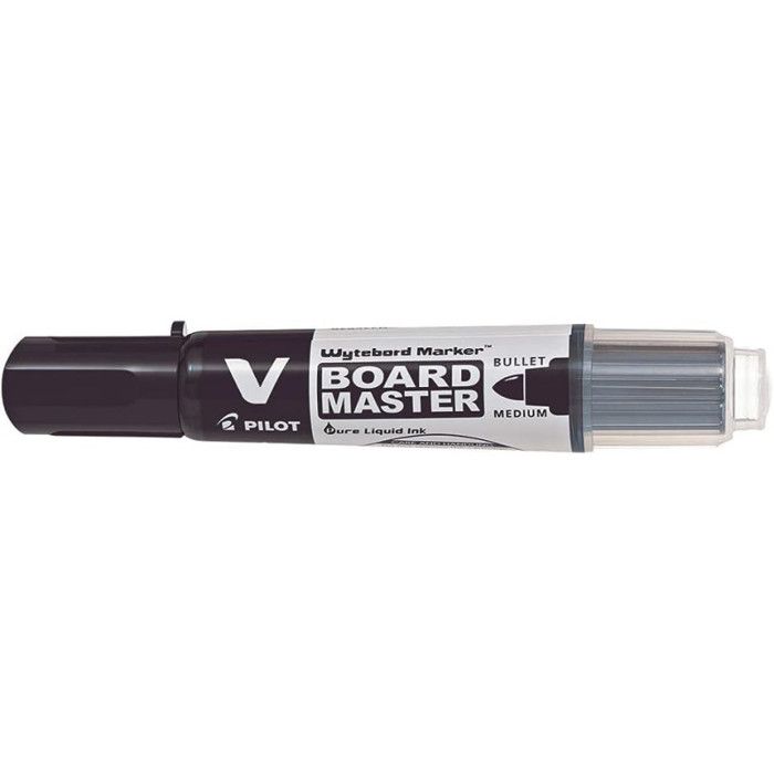 Marqueur tableau blanc - PILOT - VBOARD MASTER - Lot de 3 - Pointe conique fine - Rechargeable noir - Beaux-Arts et Loisirs créatifs