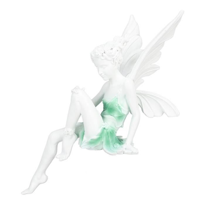 Statue De Fée Assise - Ornement De Jardin En Forme De Statue De Fée