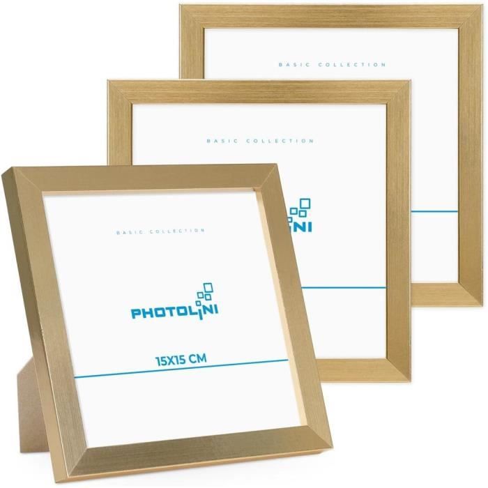 Lot De 3 Cadres Photo En Bois Rond 20 Cm à Personnaliser - Décoration Murale DIY Pour Chambre, Salon