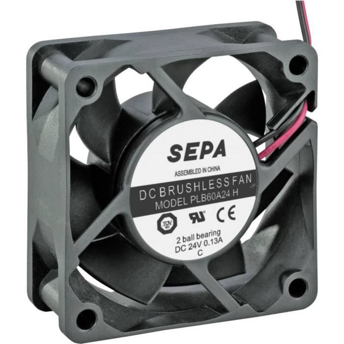 Ventilateur axial - SEPA - PLB60A24SE16A - 24 V/DC - 36.7 m³/h - 60 x 60 x 25 mm - Sepa