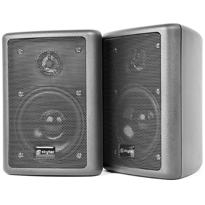 2 enceintes SKYTEC 100.015 noir étanche pour piscine bateau hotel ...