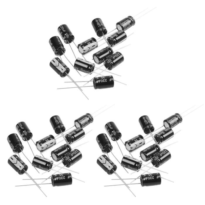 100pz Condensatori Elettrolitici 220uF 50V 105°C - Lotti Da 8x12mm Per Riparazioni Elettroniche